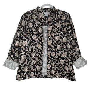 Tog Shop Floral Stretch 100% Cotton Canvas Jacket, Size Large